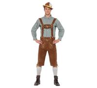 Smiffys Deluxe Traditional Hans Bavarian Costume, Green with Lederhosen & Shirt, Oktoberfest Fancy Dress, Halloween Dress Up Costumes