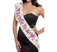 Smiffys Deluxe Vintage Bride To Be Sash, Pink , Hen & Stag Night Fancy Dress, Adult Dress Up Hen & stag / adult items