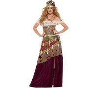 Deluxe Voodoo Priestess Ladies Fancy Dress Gypsy Adults Womens Halloween Costume