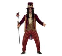 Smiffys Deluxe Voodoo Witch Doctor Costume, Red with Trousers, Jacket, Waistcoat, Necklaces & Hat, Halloween Adult Fancy Dress, Voodoo Woman Dress Up Costumes