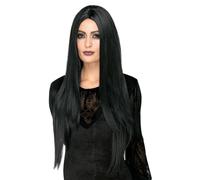 Smiffy's 45048 Deluxe Witch Wig (one Size) - womens adult halloween fancy dress wig duchess manor morticia costume deluxe black witch extra long