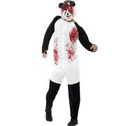 Smiffys Deluxe Zombie Panda Costume, Black & White with Bodysuit & EVA Mask, Halloween Zombie Alley Fancy Dress, Zombie Dress Up Costumes