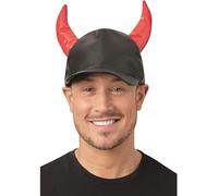 Smiffys Devil Cap, with Horns, Halloween Fancy Dress Accessory, Devil Dress Up Hats, World Book Day