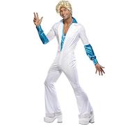 Smiffys Disco Man Costume, All in One, White, L - Size 42-44
