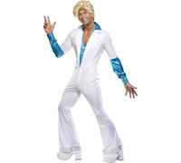 Smiffys Disco Man Costume, All in One, White, L - Size 42-44