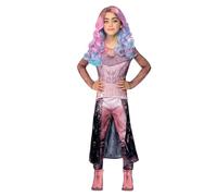 Smiffys Disney Descendants Audrey Costume for Kids, All-in-One with Attached Skirt, Pink Officially Licensed Costume with Sheer Sleeves, Perfect for Matching Accessories and Fancy Dress
