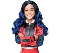 Smiffys Disney Descendants Evie Wig for Kids, Black and Blue Ombre Curly Wig, Officially Licensed and Ready-Styled, Perfect for Completing Matching Fancy Dress Costume