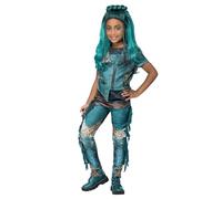 Smiffys Disney Descendants Uma Costume for Kids, All-in-One with Jacket, Blue, Officially Licensed with Tassel Leg Detail, Perfect for Matching Accessories and Fancy Dress