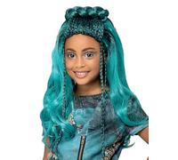 Smiffys Disney Descendants Uma Wig for Kids, Ombre and Braided, Officially Licensed with Teal Wavy Style, Perfect for Completing Matching Costume and Fancy Dress Outfits