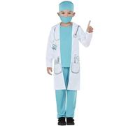 Smiffys Doctor Costume, Blue Coat, Hat & Facemask, Boys Fancy Dress, Nurse Dress Up Costumes