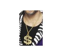 Smiffy's Dollar Sign Medallion On Chain - Gold -