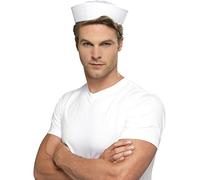 Smiffy's Men's Doughboy Us Sailor Hat, White, One Size, 5020570000892 - sailor hat doughboy us fancy dress mens navy costume
