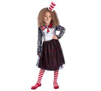 Smiffys Dr Seuss Cat in the Hat Kids Costume - Official Licensed Children’s Fancy Dress Outfit with Dress & Headband, Book Character Costume for World Book Day & Parties