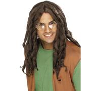 Smiffys Dreadlock Wig, Brown , Hawaiian Luau Fancy Dress, Adult Dress Up Wigs