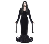 Smiffys Duchess of the Manor Costume, Black with Full Length Dress & Hem Detail, Halloween Adult Fancy Dress, Vampire Dress Up Costumes