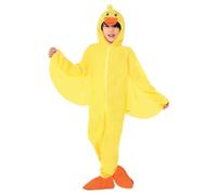 Smiffys Duck Costume, Yellow with Hooded Jumpsuit, Children's Animal Fancy Dress, Animal Dress Up Costumes