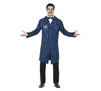 Smiffys Duke of the Manor Costume, Blue with Jacket, Mock Shirt & Bow Tie, Halloween Adult Fancy Dress, Vampire Dress Up Costumes