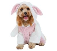 Smiffys Easter Bunny Dog Costume with Soft Hooded Ears, Plush Pink and White Outfit, Comfortable Pet Fancy Dress for Easter Parties, Photoshoots, Seasonal Events and Themed Celebrations