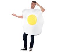 Smiffys Egg Costume, White with Printed Tabard, Funny Fancy Dress, Comedy Dress Up Costumes