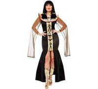 Smiffys Egyptian Goddess Costume, Black Dress with Cape, Legends & Myths Fancy Dress, Ancient Egypt Dress Up Costumes