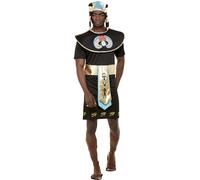 Smiffys Egyptian King Costume, Black Tunic & Headdress, Legends & Myths Fancy Dress, Ancient Egypt Dress Up Costumes