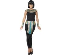 Smiffys Egyptian Kit, Gold with Collar, Cuffs & Belt, Legends & Myths Fancy Dress, Ancient Egypt Dress Up Costumes Halloween