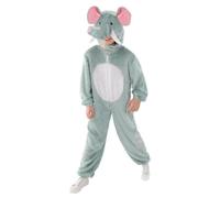 Smiffys Elephant Costume for Kids, Grey Animal Jumpsuit with Hood, Child Unisex Fancy Dress Outfit, Soft Elephant Costume for Halloween, World Book Day, Fun Dress-Up, Animal Costume for Kids