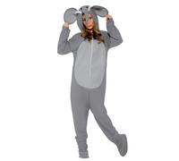 Smiffys Elephant Costume, Grey All In One with Hood, Party Animals Fancy Dress, Animal Dress Up Costumes