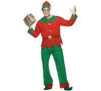 Smiffys Elf Costume, Red, Green, L - Size 42 Inch-44 Inch