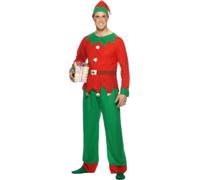 Smiffys Elf Costume, Red, Green, L - Size 42 Inch-44 Inch