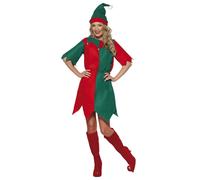 Smiffys Elf Costume, Red & Green (Size M)