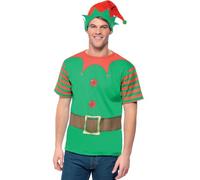 Medium Adults Elf Instant Kit - elf fancy dress instant kit christmas mens hat costume shirt helper outfit xmas party santa adult