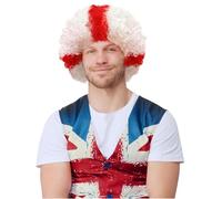 Mens Ladies Unisex England Afro Wig Fancy Dress St George World Cup Wig Smiffys