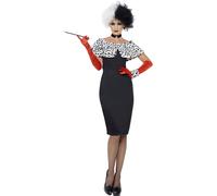 Smiffys Evil Madame Costume, Black with Dress, Gloves, Shrug, Cuff & Choker, Fai