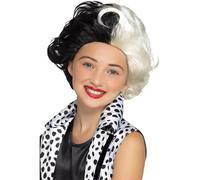 Smiffys Evil Madame Wig, Black & White Kids, Girls Fancy Dress, Child Dress Up Wigs