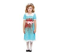 Smiffys Evil Twin Costume, Blue Dress, Belt, Socks & Headband, Halloween Child Fancy Dress, Zombie Dress Up Costumes