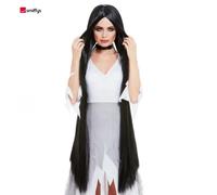 Smiffys Extra Long Black Witch Wig 120cm Halloween Fancy Dress Costume Ladies