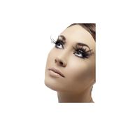 Smiffy's Eyelashes With Plumes And Glue - Black - eyelashes black feather fancy dress plumes smiffys ladies glue