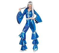 Smiffys Fancy Dress Adult 70's Dancing Queen Costume in Blue | Size: Large Smiffys Blue L
