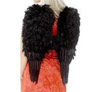 Black Dark Angel Wings Large 50cm x 60cm Feather Adults Fancy Dress Accessory