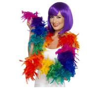 Smiffys Feather Boa, 80g, Rainbow