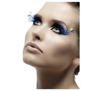 Smiffys Feather Plume False Lashes In Blue Blue One Size