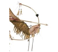 Smiffy's Feathered Indian Bow and Arrow Set Deluxe, Brown