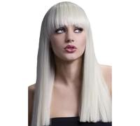 Smiffys Fever Alexia blonde long blunt cut wig with fringe for adults 48cm