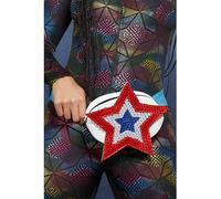 Smiffys Fever Americana Sequin Star Bum Bag, Blue, Fever Accessories Fancy Dress, Fever Dress Up Accessories
