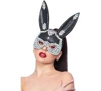 Smiffys Fever Black Jewel Sequin Rabbit Mask