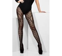Smiffys Fever Crown Crochet Tights, Fever Hosiery Fancy Dress, Fever Dress Up Accessories
