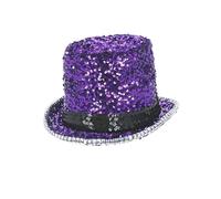 Fever Deluxe Felt & Sequin Top Hat, Purple