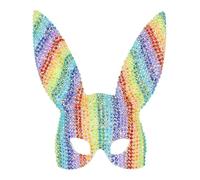 Smiffys Fever Deluxe Rainbow Jewel Studded Bunny Mask