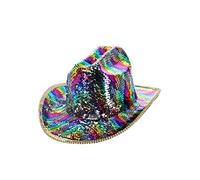Smiffys 53033, Rainbow Fever Deluxe Sequin Cowboy Hat, Unisex Adult, One Size